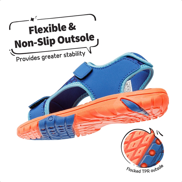 Kids Outdoor Quick Dry Sport Sandals - ROYAL BLUE ORANGE - 1